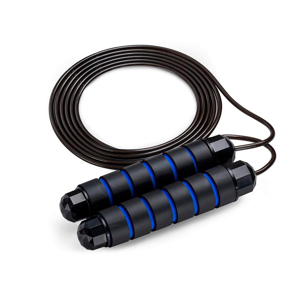 Скакалка для кроссфита и бокса cкоростная 3 м Черный с синим (1009377)