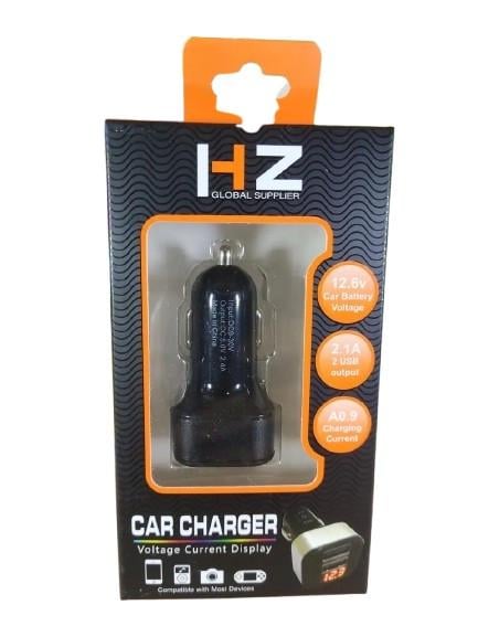 Устройство зарядное от прикуривателя с вольтметром HZ HC1/9001 Charger 2.4 A/2 USB Устройство зарядное от прикуривателя с вольтметром HZ HC1/9001 Charger 2.4 A/2 USB