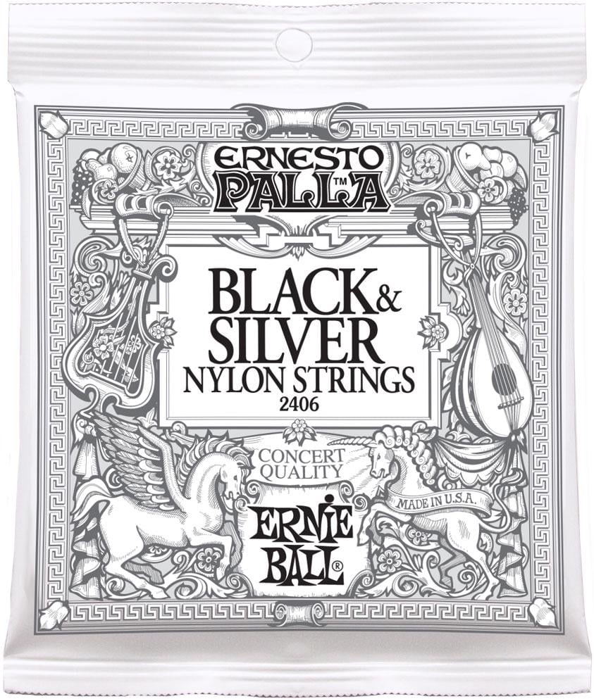 Струны Ernie Ball 2406 Ernesto Palla 28-42 Classical Black & Silver Nylon (450)