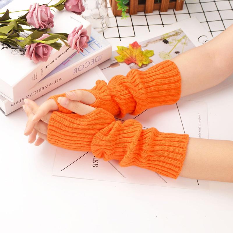 Митенки в рубчик One size Оранжевый (1500) - фото 1