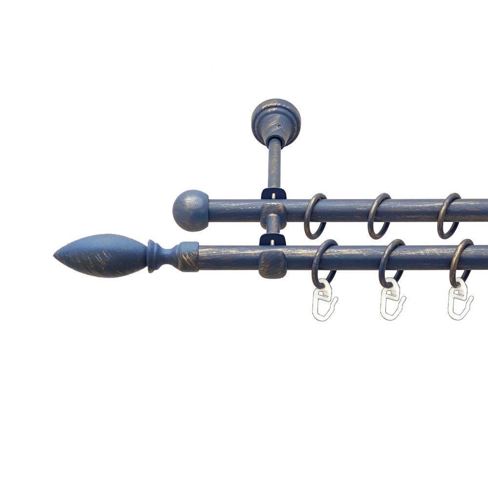 Карниз Orvit Инсона двухрядный гладкий 300 см Золотой/Голубой (00-00015644)