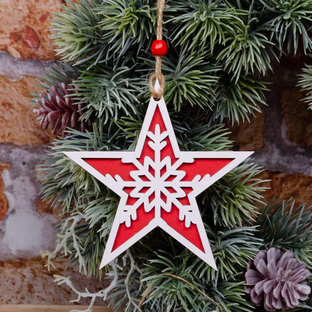 Новогодняя подвеска Звездочка Красный (5171-6)