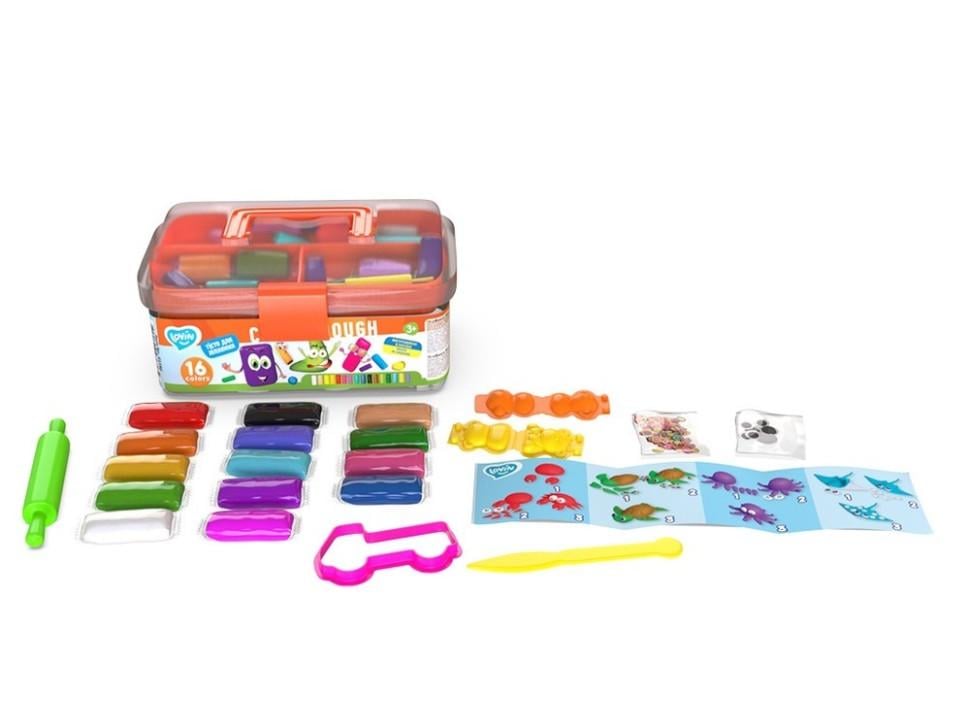 Набір для творчості із тістом Lovin Box 41186 у пластиковому боксі 16 кольорів (RLT26788)