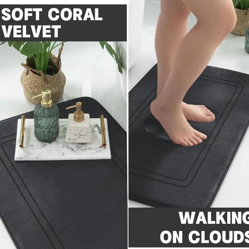 Набір килимків для ванної з ефектом пам'яті KVADRO антиковзкий водопоглинаючий 3 шт. Темно-сірий (7802645) - фото 5 Набір килимків для ванної з ефектом пам'яті KVADRO антиковзкий водопоглинаючий 3 шт. Темно-сірий (7802645) - фото 5