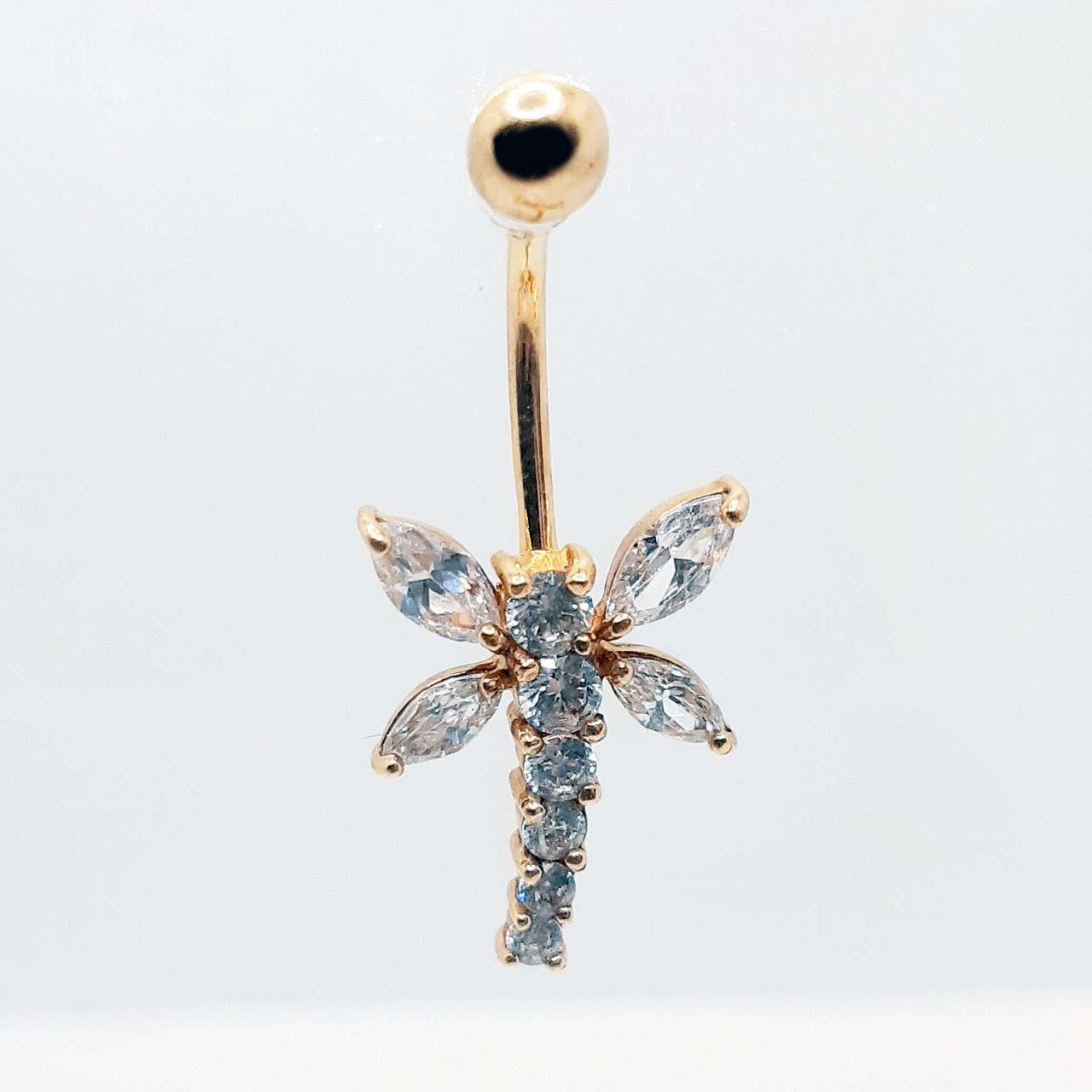 Пирсинг золото стрекоза 585° 2,42 г (2309)