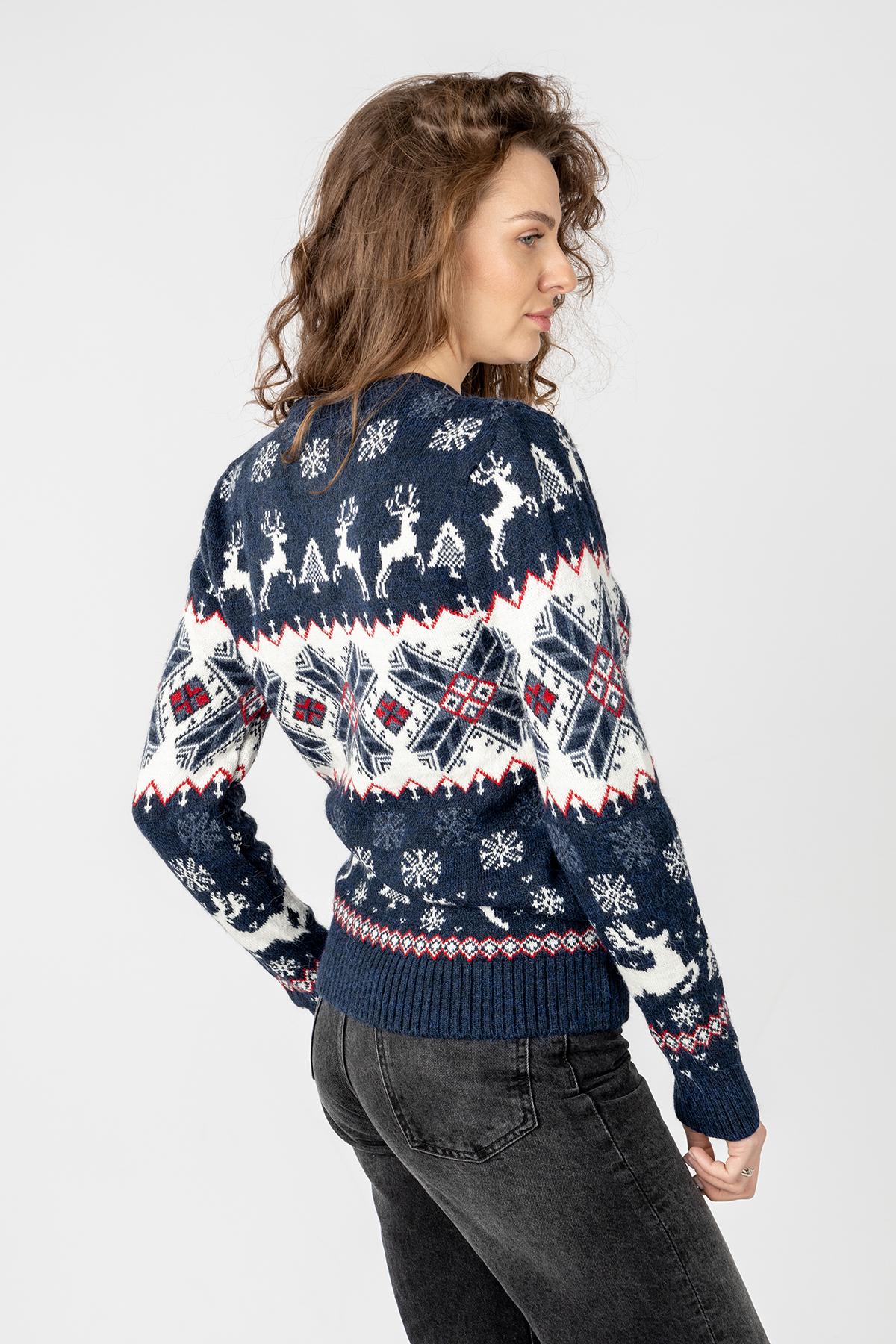 Джемпер жіночий ЦБ-00233528 р. 46 Темно-синій (SKT000953715) - фото 3 Джемпер жіночий ЦБ-00233528 р. 46 Темно-синій (SKT000953715) - фото 3