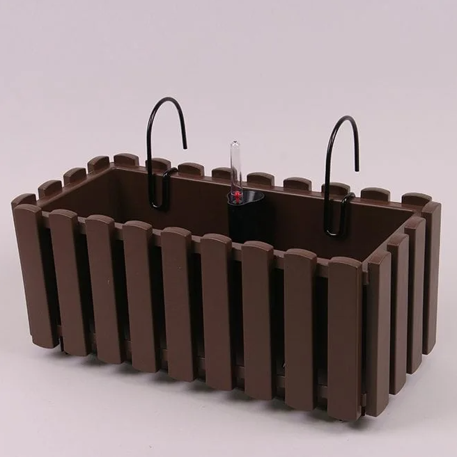 Балконный ящик с креплением и автополивом Flora Boardee Fencycase 38 см Коричневый(90019)