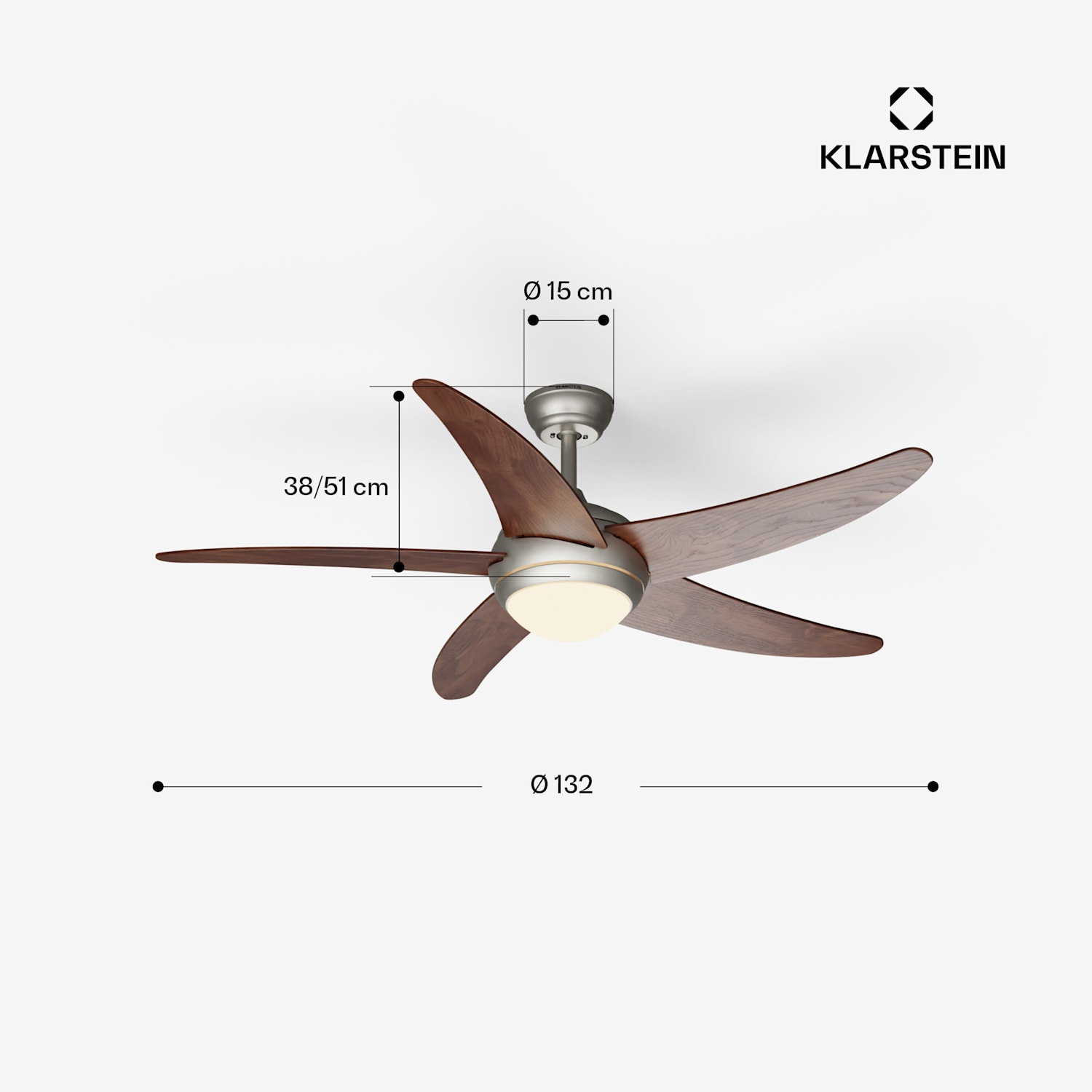 Вентилятор потолочный умный Bolero KLARSTEIN 30 Вт 47 дБ (10046081) - фото 3 Вентилятор потолочный умный Bolero KLARSTEIN 30 Вт 47 дБ (10046081) - фото 3