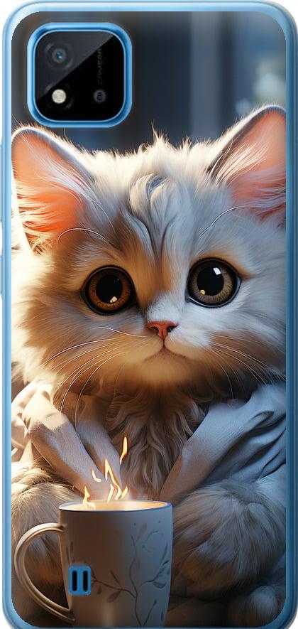 Чехол на Realme C11 2021 White cat (5646t-2485-42517)