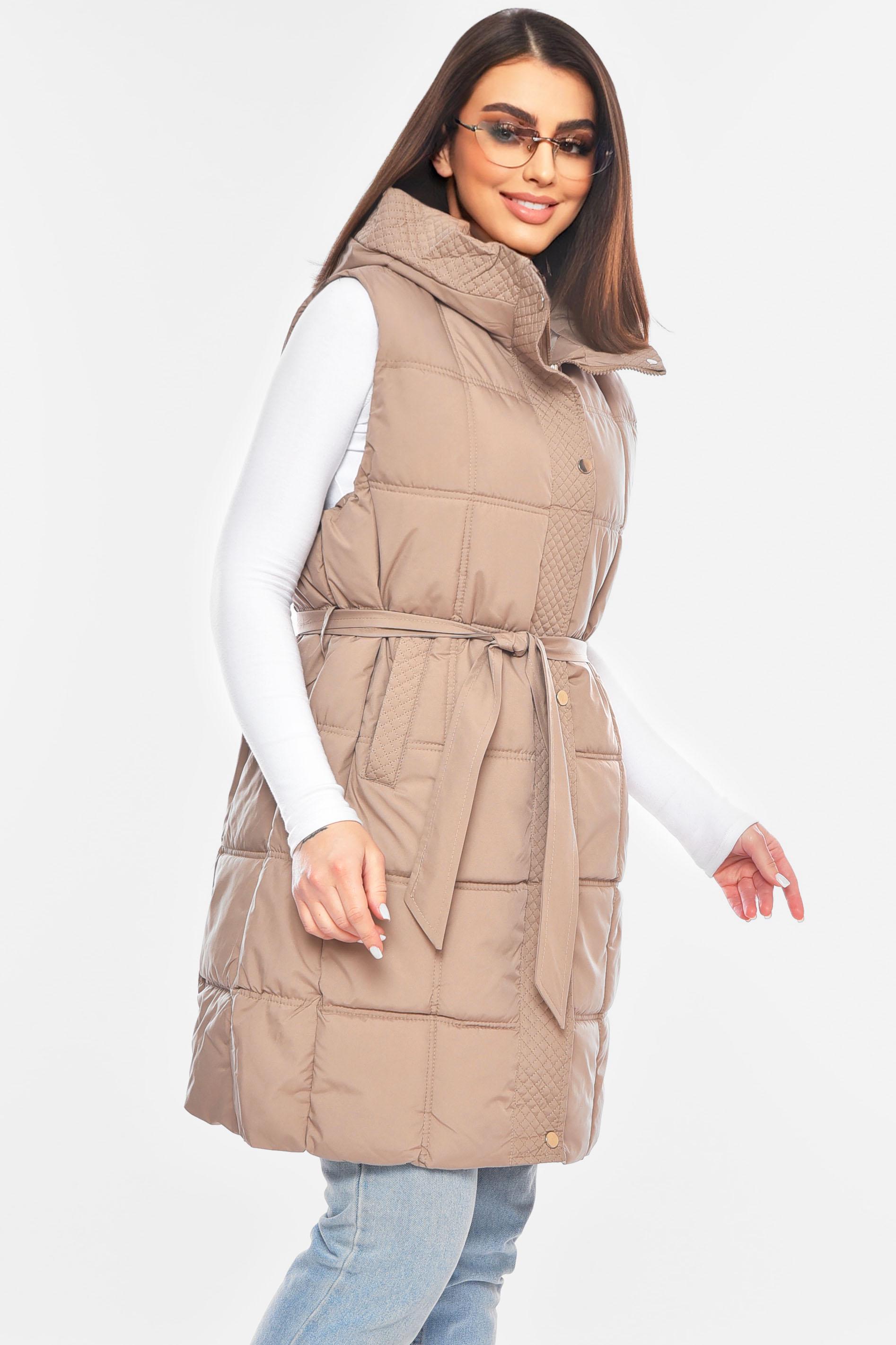 Жилетка жіноча батальна 200315 6XL Темно-бежевий - фото 2