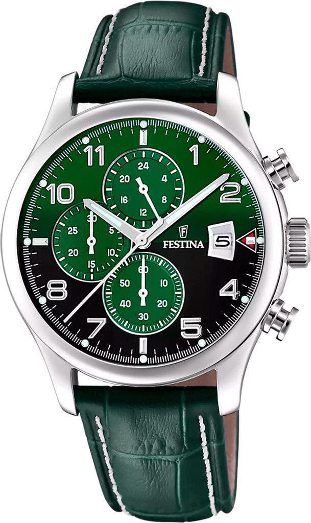 Наручные часы мужские Festina F20375/8 Timeless Chronograph со стальным корпусом WR 100 м и цветным циферблатом