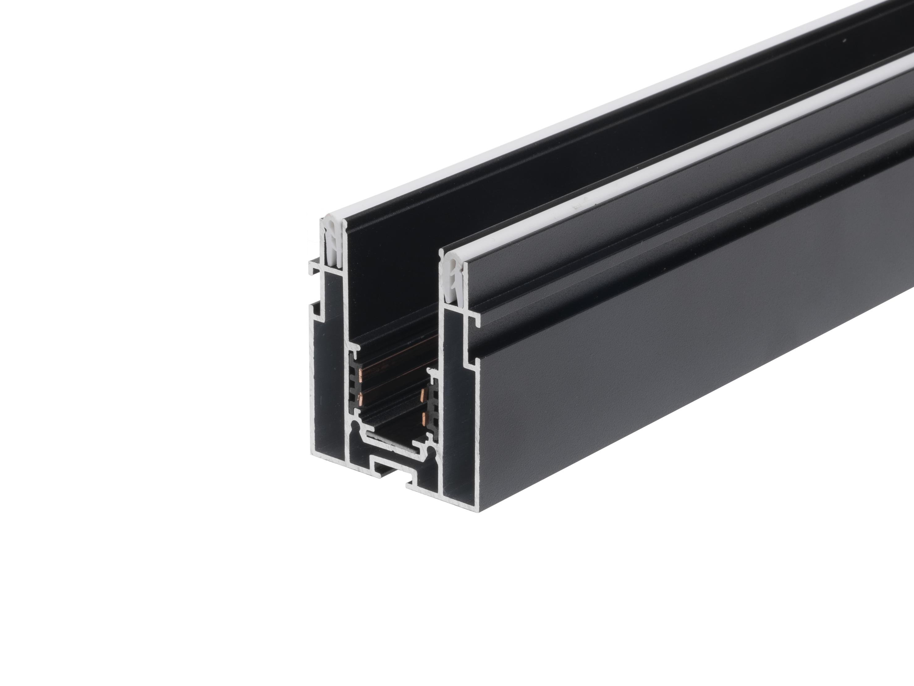 Шинопровод магнитный трековый для натяжного потолка/гипсокартона с демпфером 200 см Черный (7686_2)