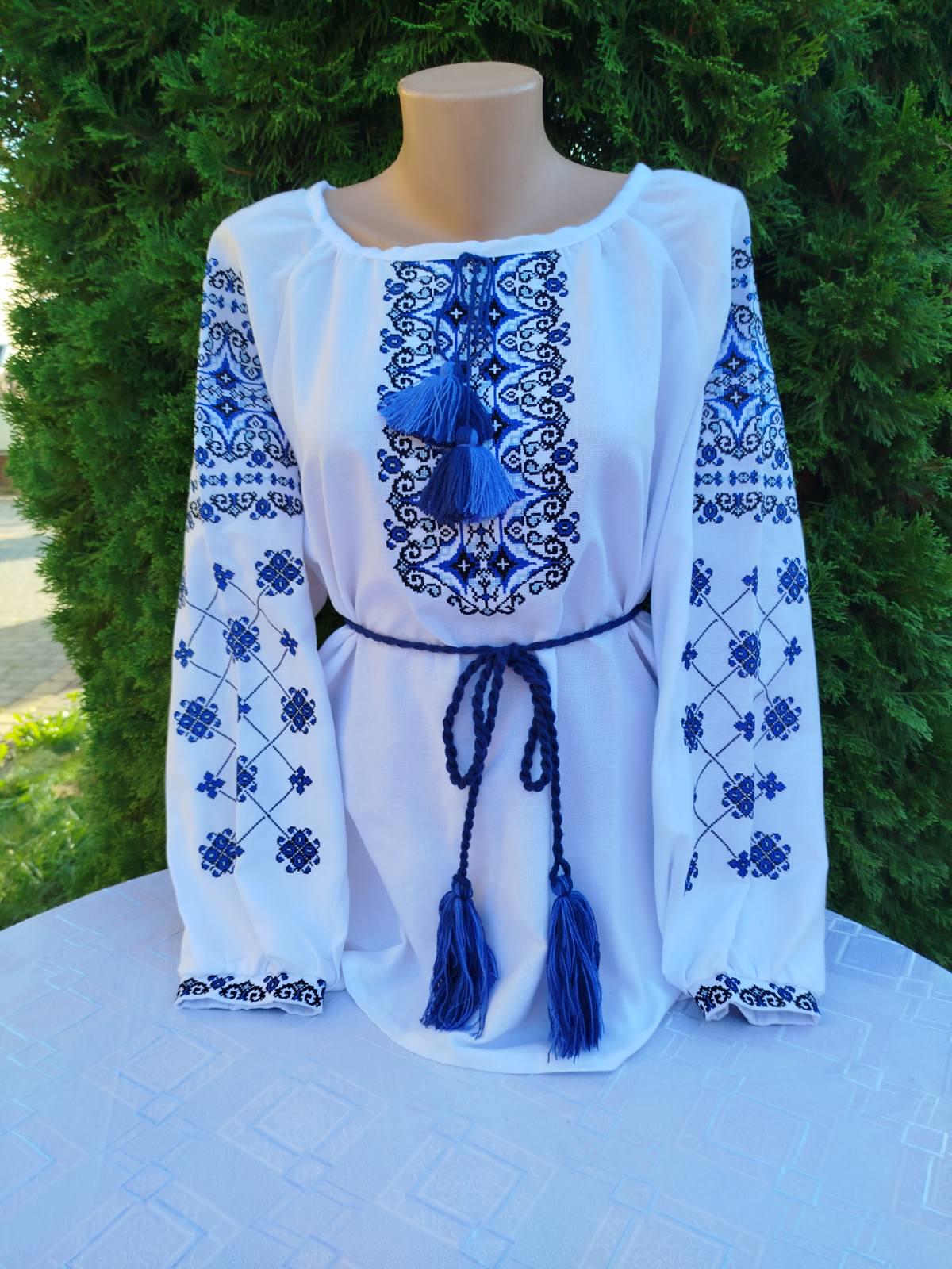 Вишиванка для пари з вишивкою р. 50 Білий/Синій (2657900321) - фото 2 Вишиванка для пари з вишивкою р. 50 Білий/Синій (2657900321) - фото 2