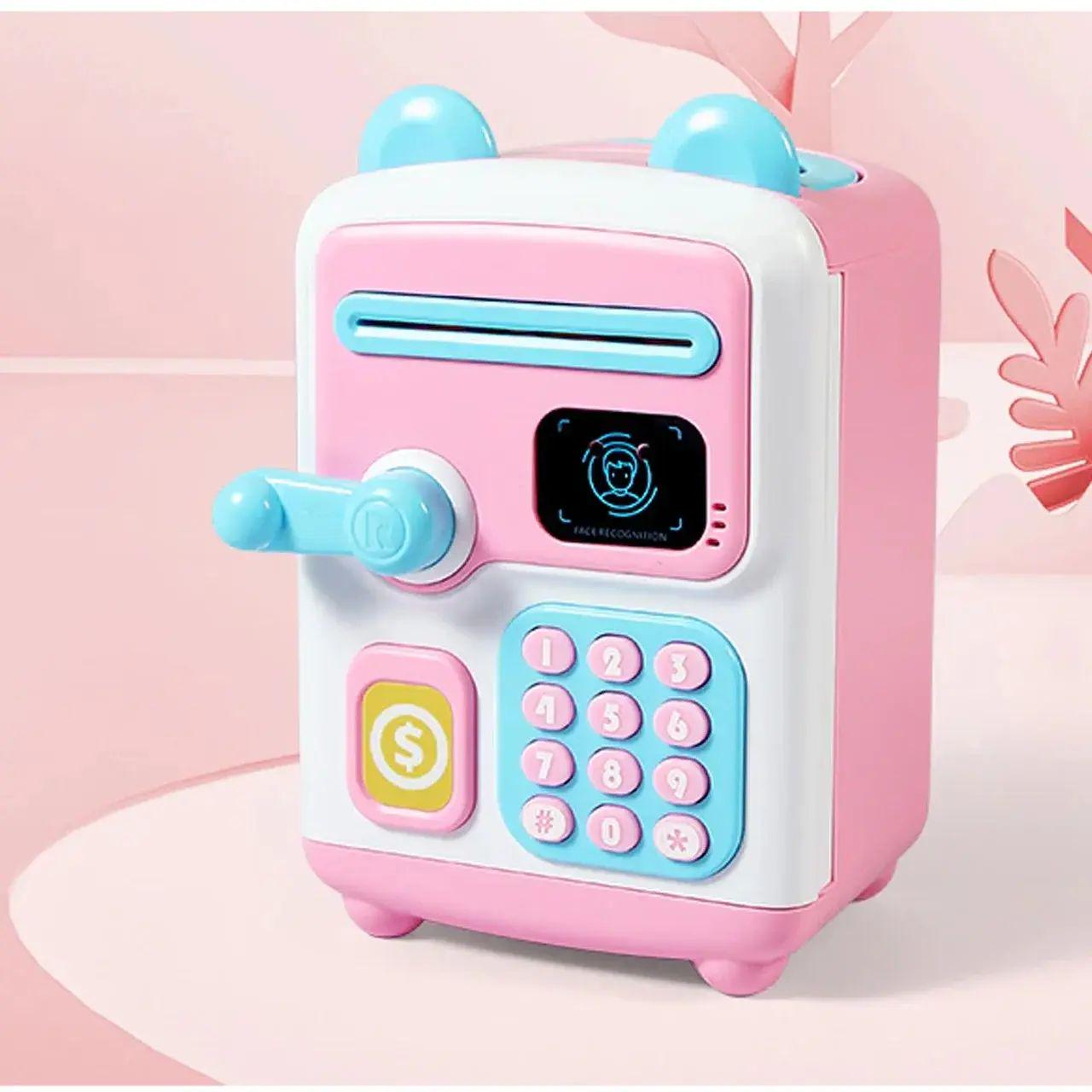 Копилка-сейф электронная Face Recognition Money BOX с кодовым замком Розовый (opt-21065)