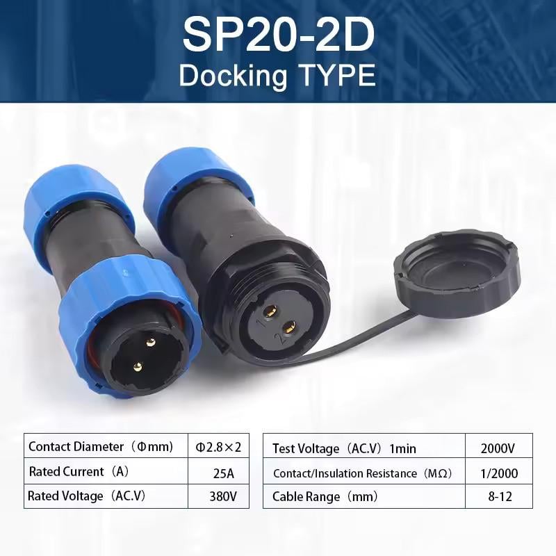 Роз'єм герметичний SP20 2D-F-M 2pin 25А IP68 (2667603182) - фото 7 Роз'єм герметичний SP20 2D-F-M 2pin 25А IP68 (2667603182) - фото 7
