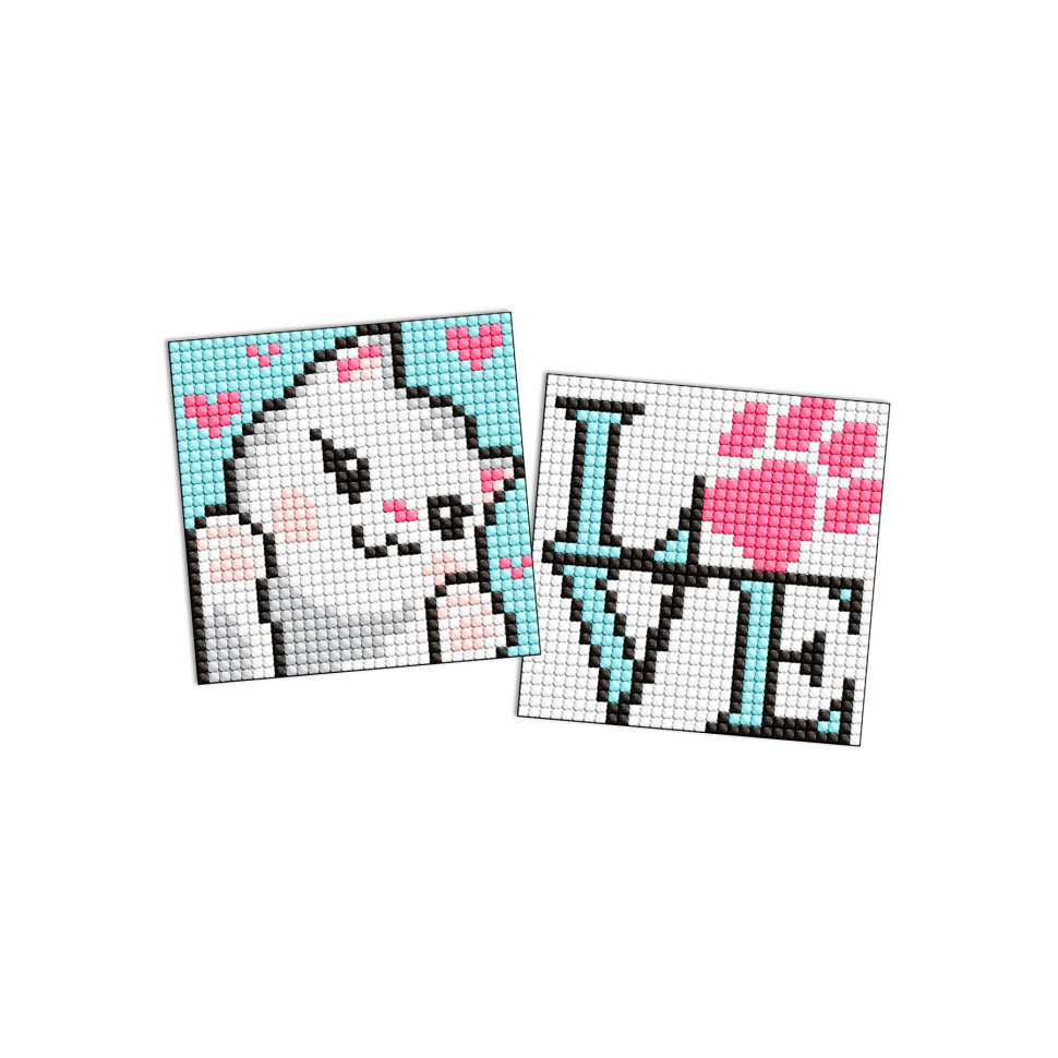 Алмазная мозаїка Мила кішечка AMG1046 на магнітній основі 9x9 см