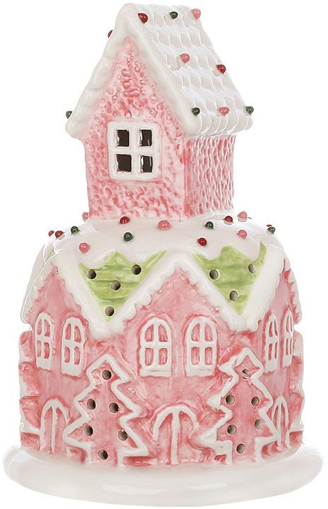 Декоративний Зефірний Будиночок 17см з LED-підсвічуванням, Рожевий