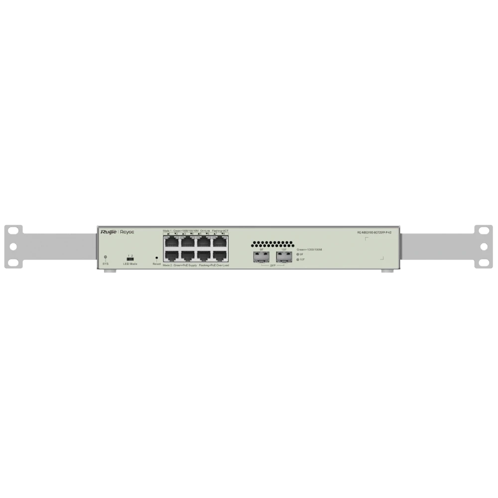 Комутатор 10 портів керований Ruijie Reyee RG-NBS3100-8GT2SFP-P V2 POE L2 (2863456237)