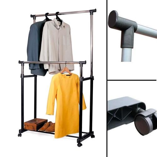 Напольная стойка вешалка для одежды до 30кг, регулируемая передвижная - фото 2 Напольная стойка вешалка для одежды до 30кг, регулируемая передвижная - фото 2