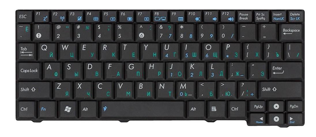 Клавиатура для ноутбука Asus EEE PC MK90H Black Клавиатура для ноутбука Asus EEE PC MK90H Black