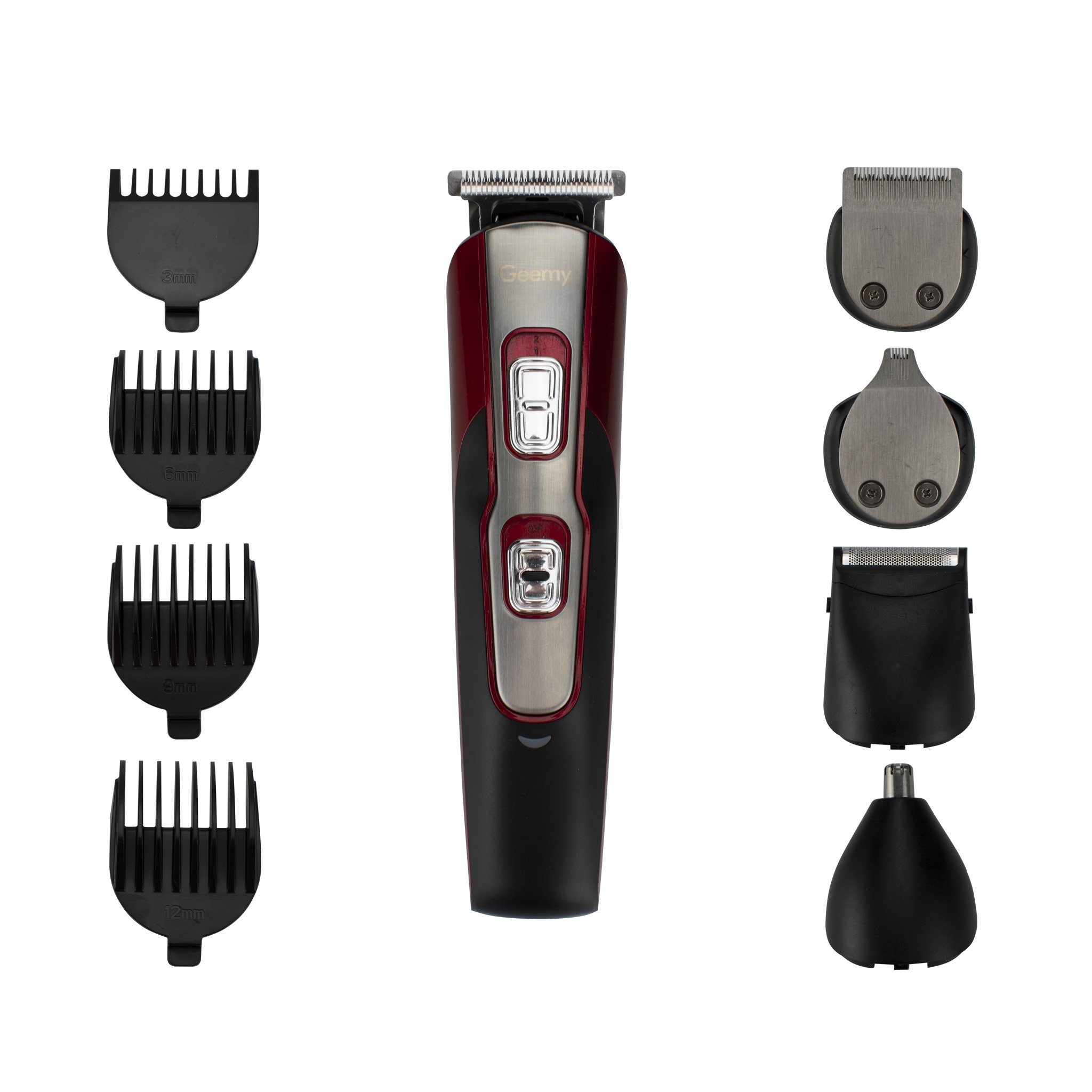Набір для підстригання 10-в-1 Geemy GM-592, Black-Red - фото 4 Набір для підстригання 10-в-1 Geemy GM-592, Black-Red - фото 4