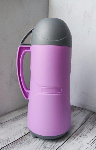 Термос со стеклянной колбой и ручкой Stenson 13SX110D 1 л Розовый (569390) - фото 2 Термос со стеклянной колбой и ручкой Stenson 13SX110D 1 л Розовый (569390) - фото 2