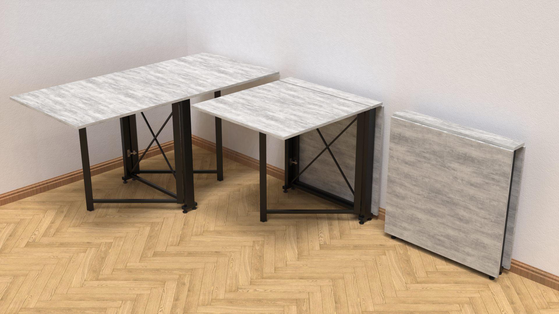 Стол-книжка трансформер Орион 2 Ferrum-decor 750x1520x730 см металл Черный/ДСП Урбан Лайт (ORI207)