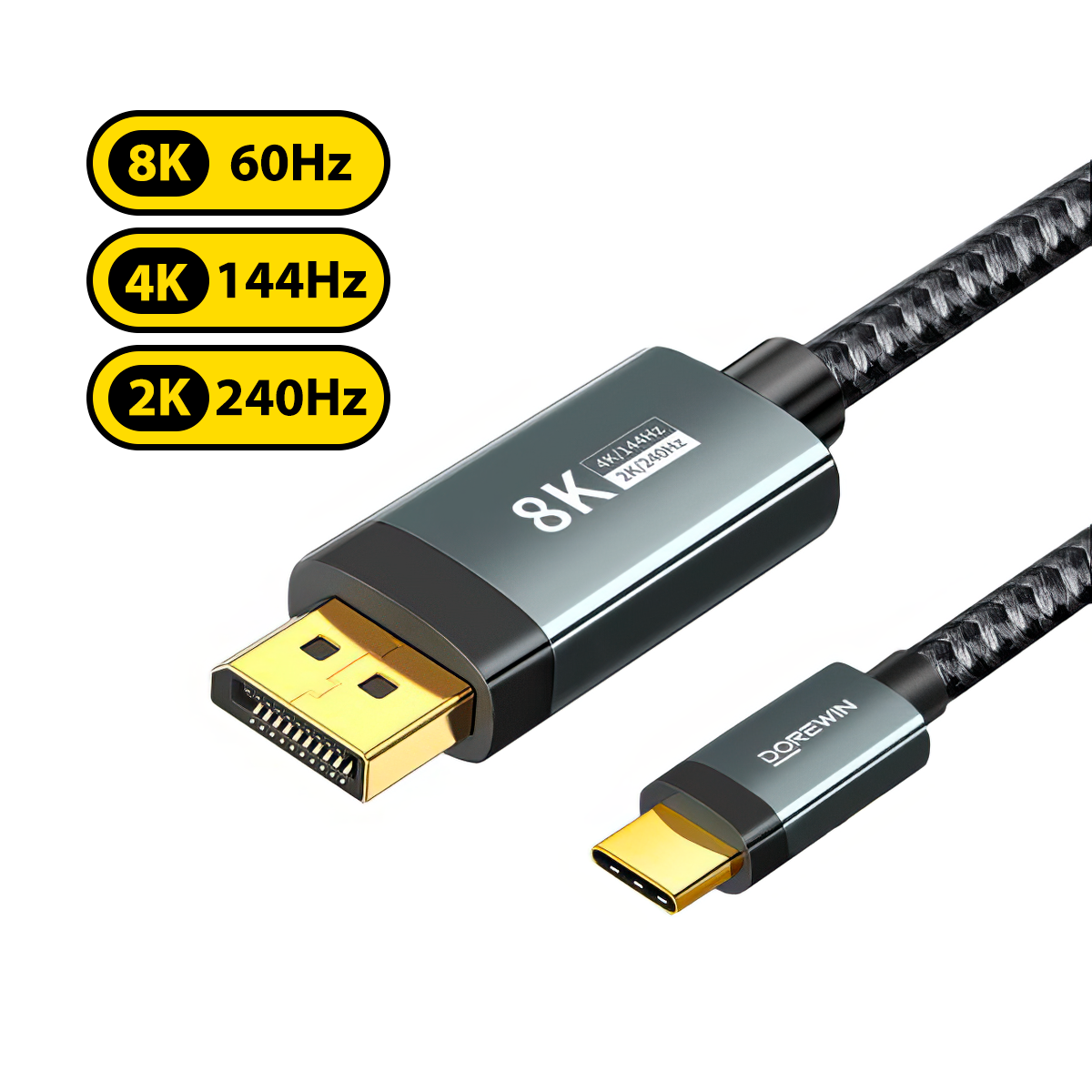 ᐉ Кабель Dorewin Thunderbolt USB 3,1 Type-C Displayport 1,4 8K