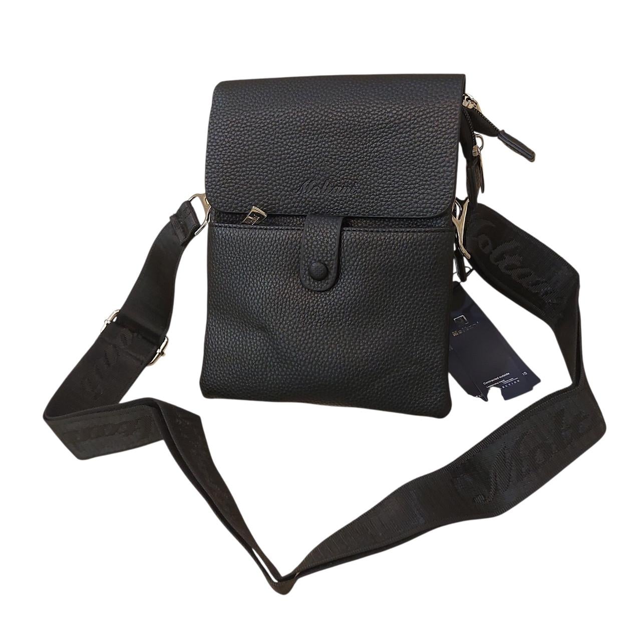 Сумка-планшетка мужская Moltani с клапаном 88175-1 эко-кожа 20х15х4 см Черный