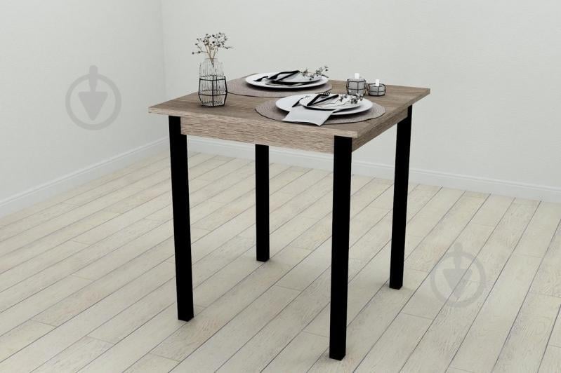 Стол кухонный Ferrum-decor Диего 75x70x70 Черный ДСП Сонома Трюфель 16мм (DIE0012)