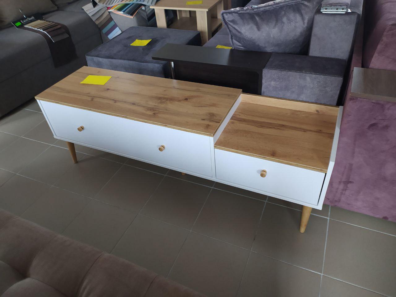 Тумба для TV скандинавская Asgard 1530x495x400 мм Белая Аляска/Дуб золотой крафт (GAAG08011200000) - фото 4