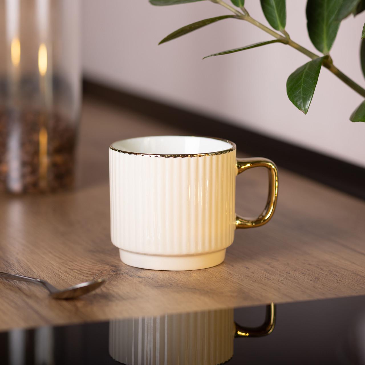 Чашка керамічна 300 мл Бежевий (RX-N231129BE) - фото 2 Чашка керамічна 300 мл Бежевий (RX-N231129BE) - фото 2