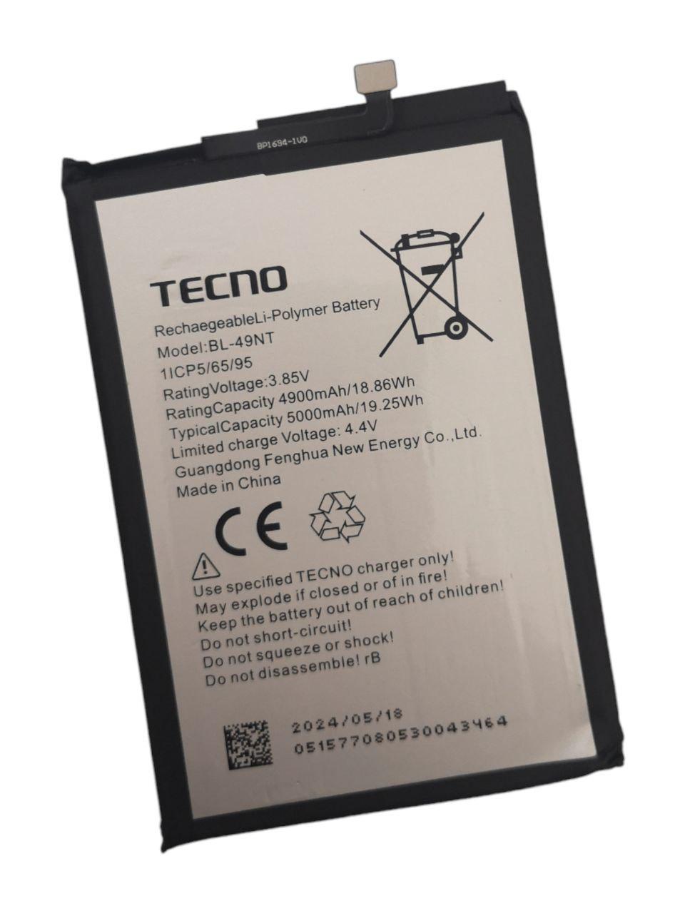 Акумулятор для Tecno Pop 7/7 Pro/Spark Go 2023/BL-49NT 5000 mAh 3,85V (000009392)