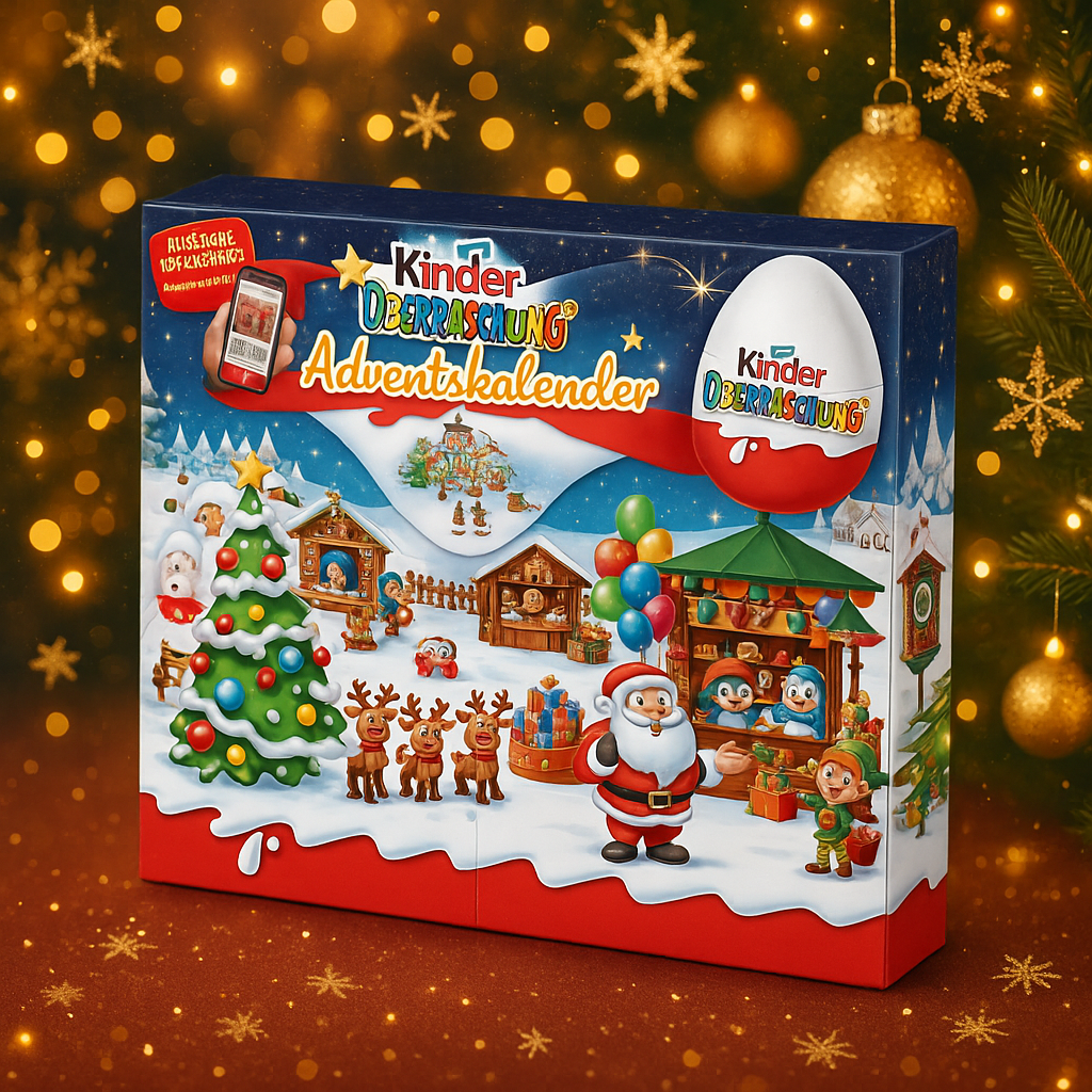 Адвент календарь Kinder Новый Год шоколадных яйца-сюрпризы 24 шт. 480 г