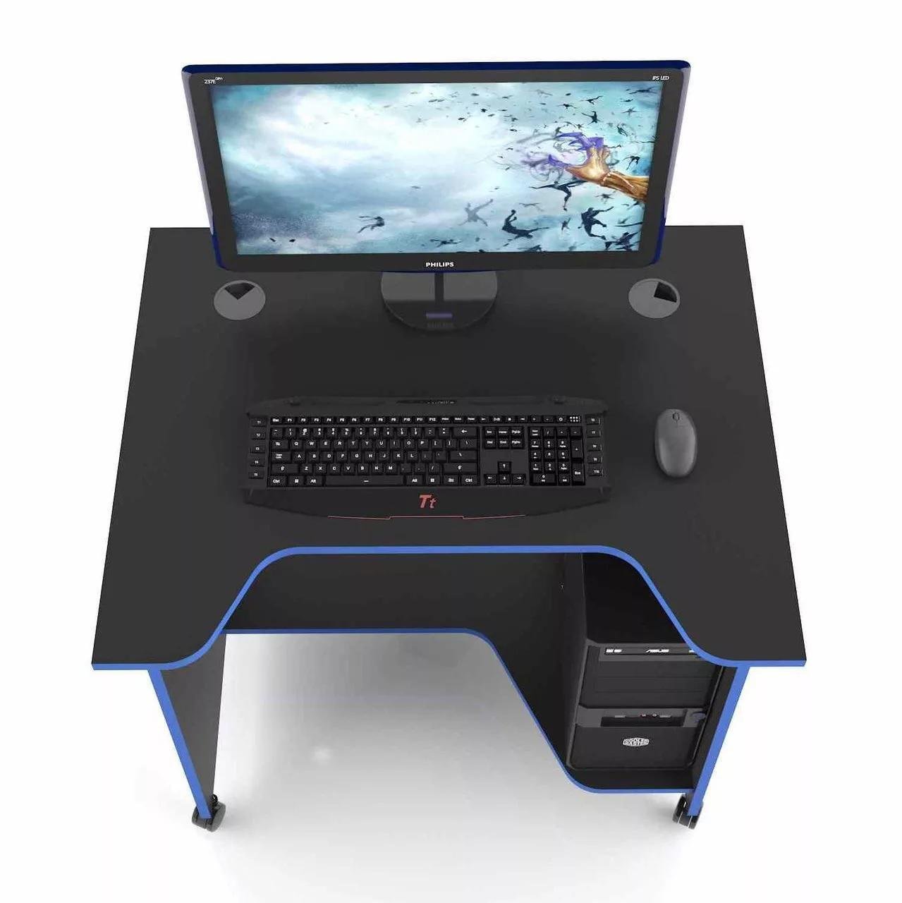 Стол компьютерный XGamer MINI XG10 и XG 08 Черный с синим (12852173) - фото 2