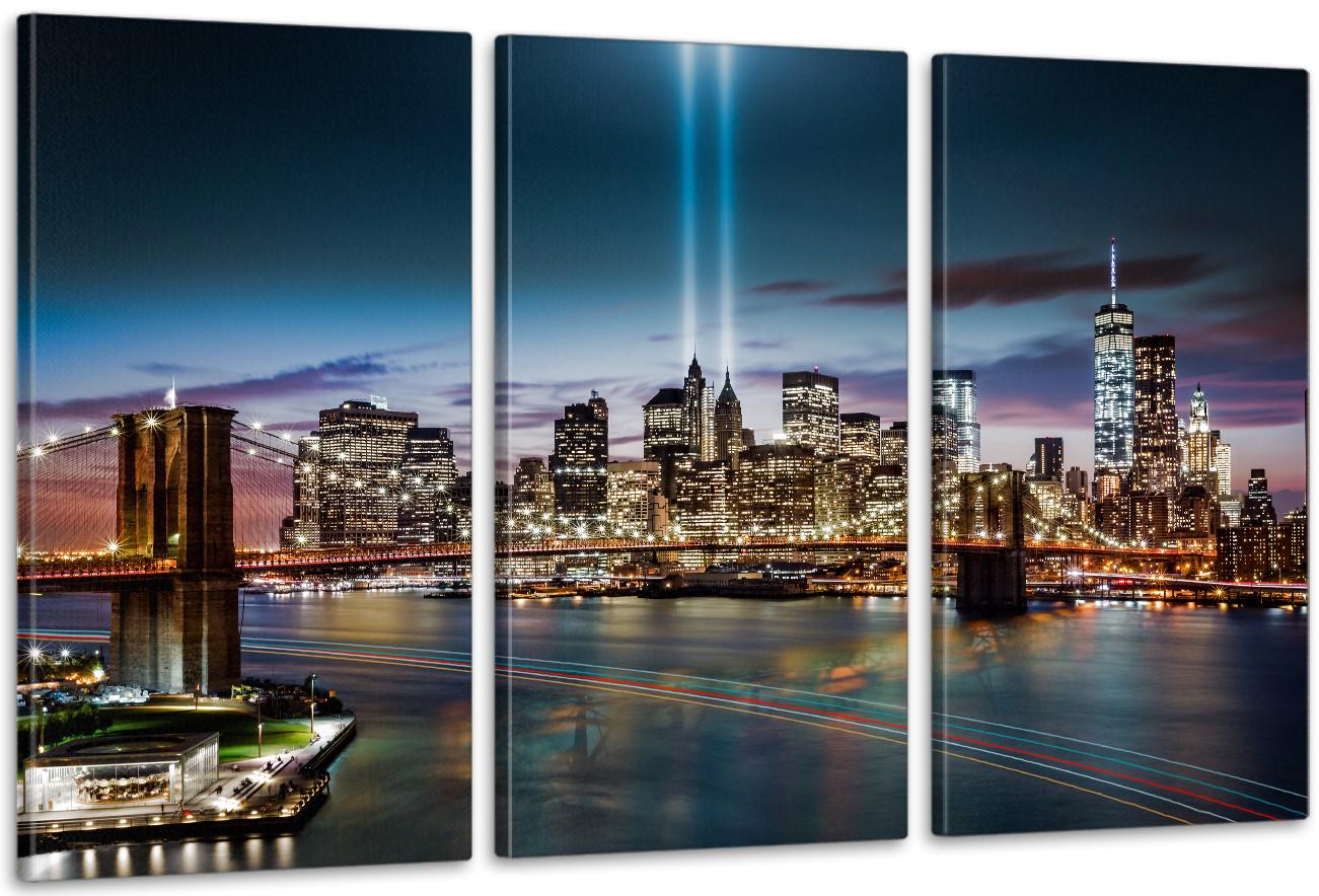 Картина модульная в гостиную/спальню Город в ночи 53х100 см (ART-225_3A)