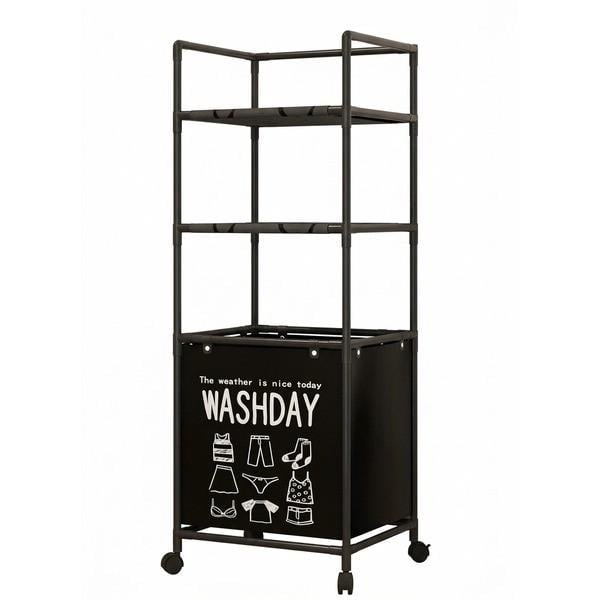 Кошик для білизни з полицями Washday 2 полиці 130х42х32 см Black (3_08730)