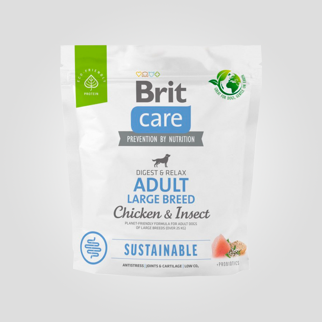 Корм сухой Brit Care Dog Sustainable Large Breed для собак больших пород с курицей и насекомыми 1 кг (20504409)