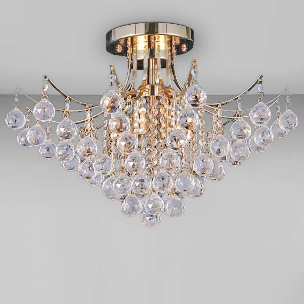 Люстра стельова кришталева класична Light House SRS-20799/600 Золотий