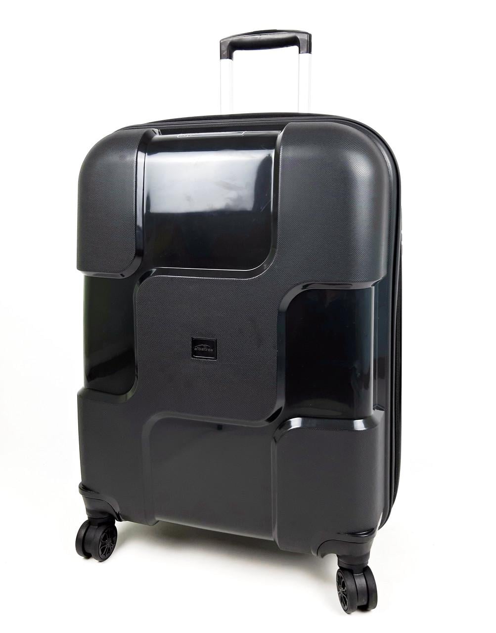 Чемодан на колесах ударопрочный Albatros 40 л 56х35х23 см Черный (1380)