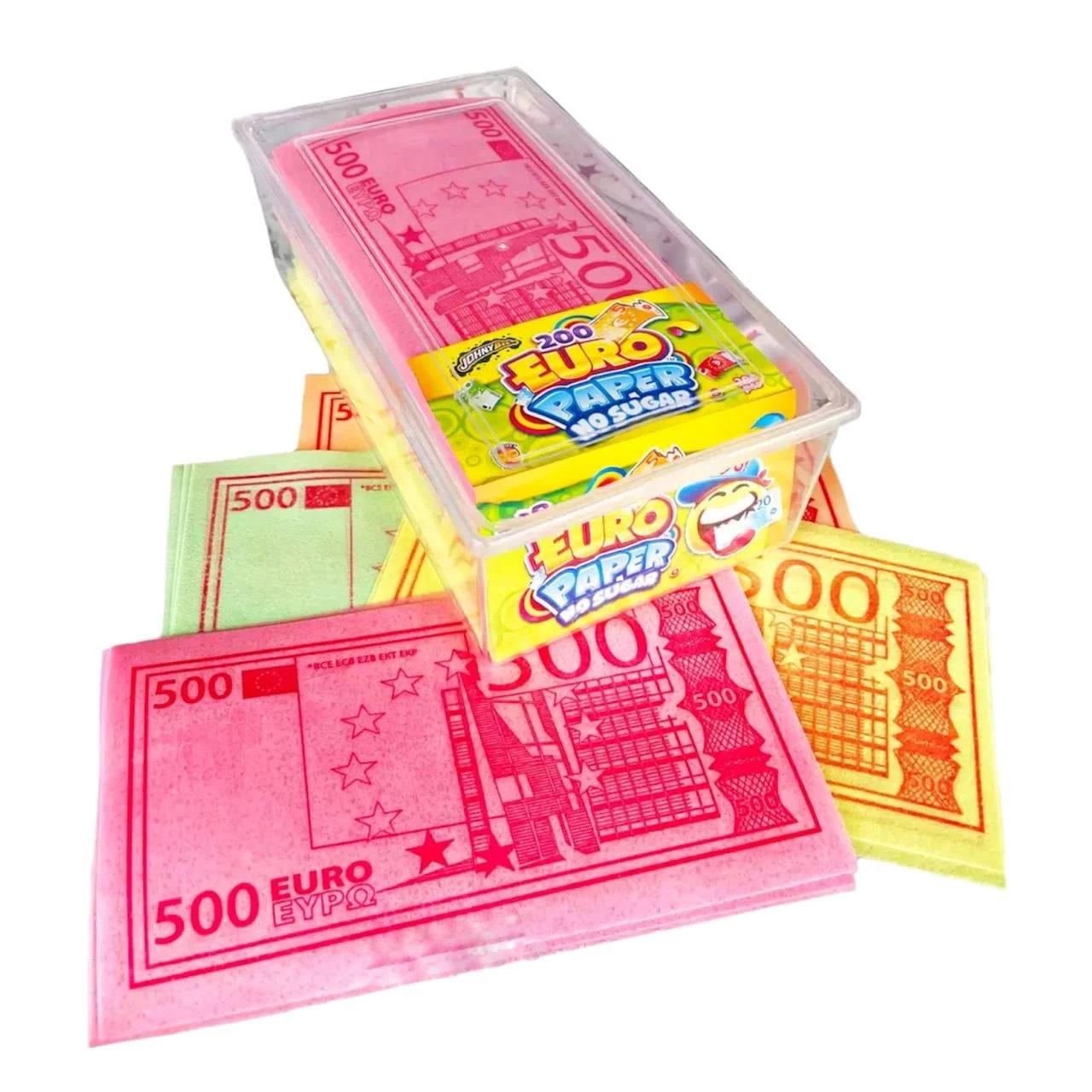 Конфеты в виде съедобных денег JOHNY BEE Euro Paper No Sugar 200 шт. 500 г