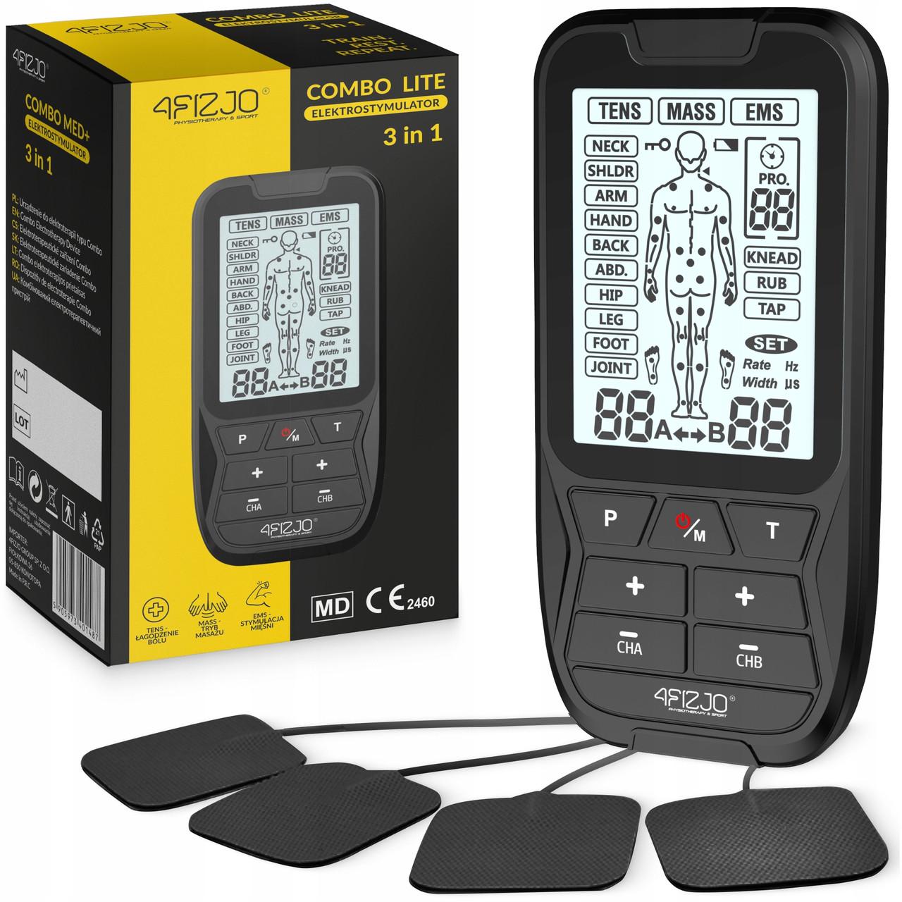 Аппарат для электростимуляции мышц 4fizjo Combo LITE 3в1 (P-5905973401487)