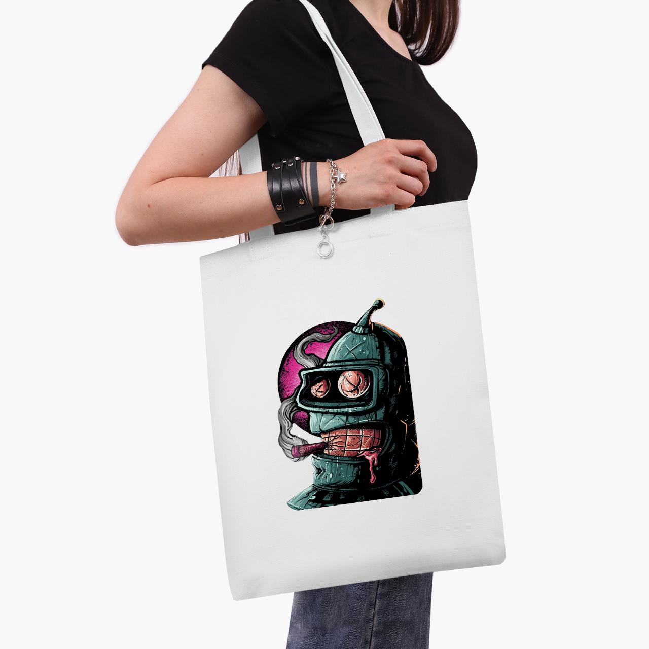Эко сумка шоппер Bender Futurama 41x35 см Белый (9227-2868-WT1)