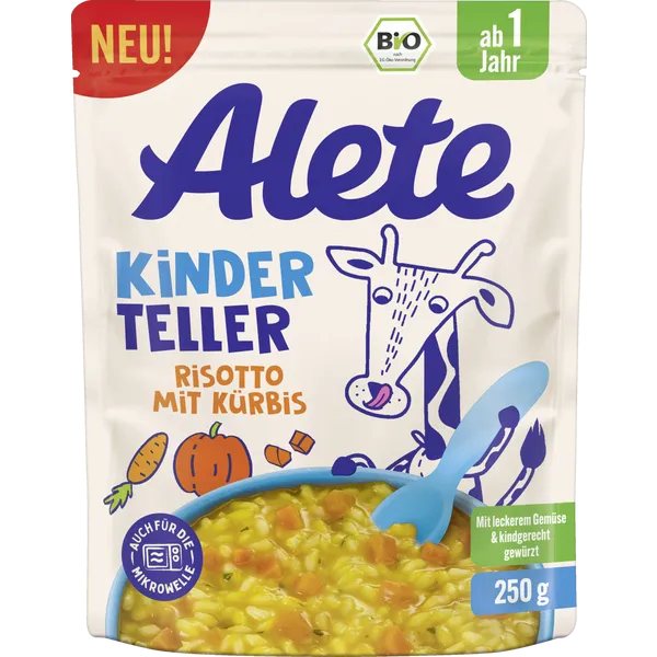 Різото з гарбузом Alete Kinderteller з 1 року органічне без солі 250 г