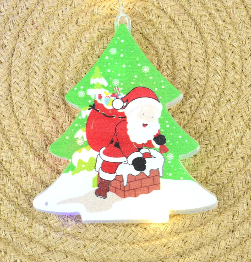 Гирлянда штора с фигурками луны/елки/снегаря/звезды и сапога 10 фонариков (29433628) - фото 3