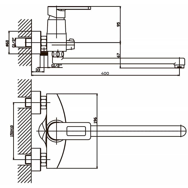 Смеситель для ванны Haiba GUDINI 006 (HB0148) - фото 2 Смеситель для ванны Haiba GUDINI 006 (HB0148) - фото 2