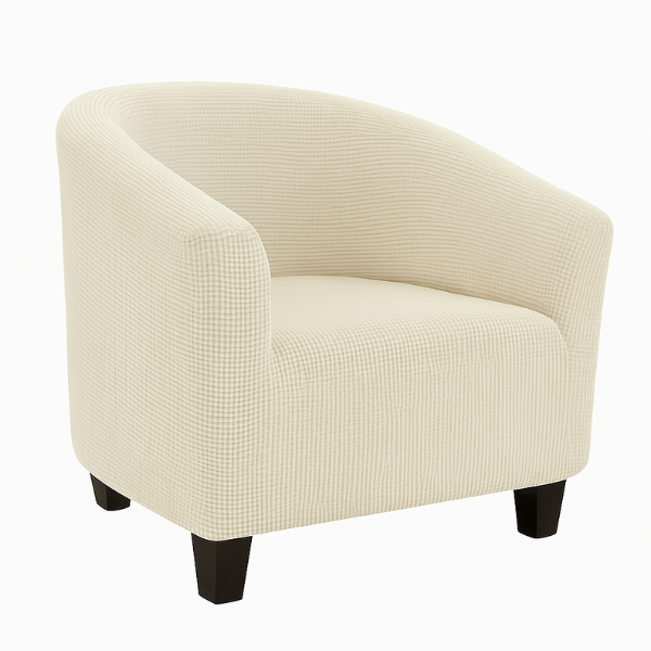 Чехол на кресло с округлой спинкой Slavich из трикотажа-жаккардау Кремовый (1444)