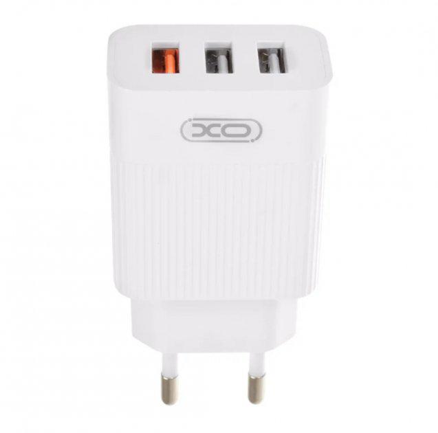 Блок живлення XO L-72 3 USB Quick Charge 3.0 Білий (3014935ER) - фото 1