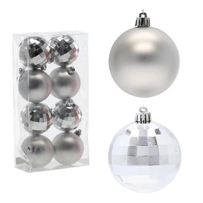 Набір пластикових новорічних кульок GIF0386-3 8 шт. 7 см (43137)