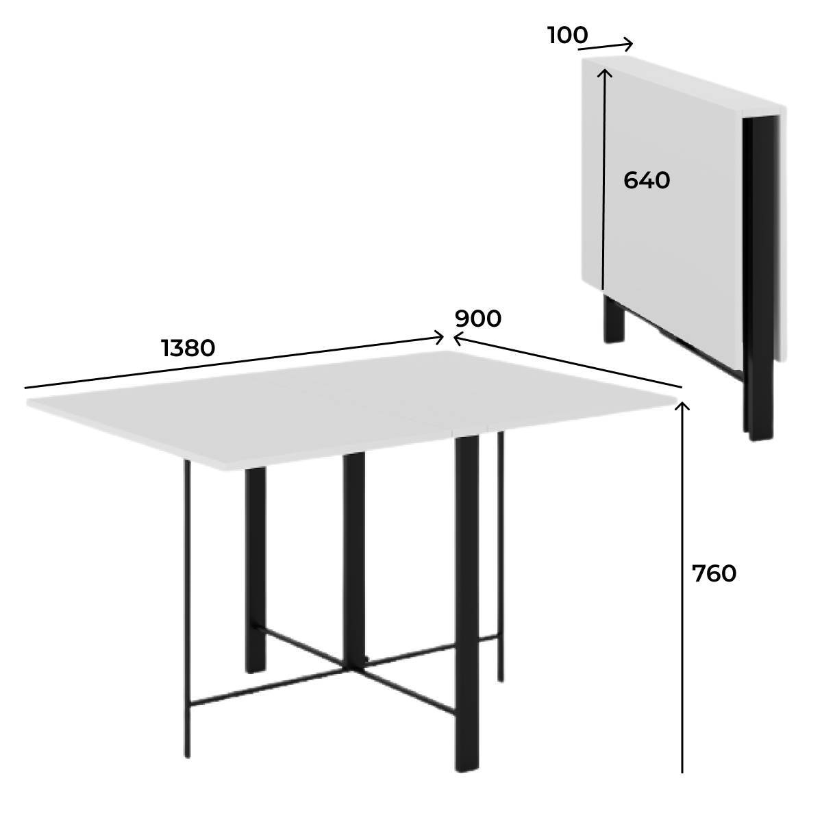 Стол-трансформер ART IN HEAD Voody 1300x900x756 мм Ателье светлый/Чёрный (TB26040000030) - фото 6 Стол-трансформер ART IN HEAD Voody 1300x900x756 мм Ателье светлый/Чёрный (TB26040000030) - фото 6